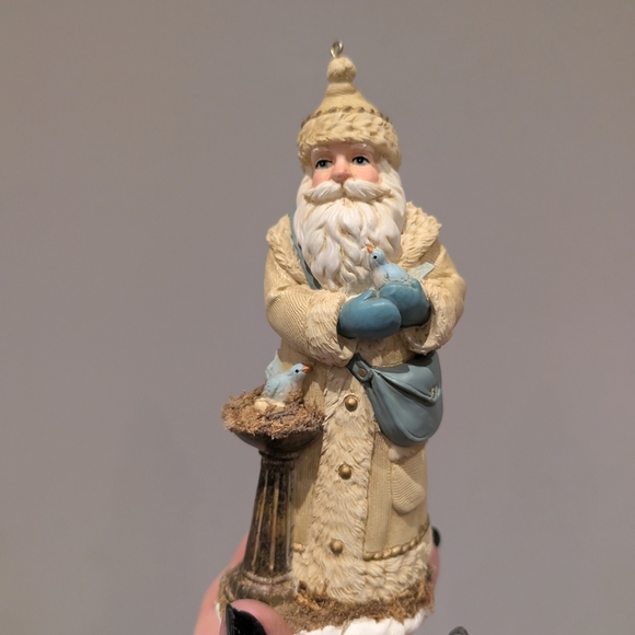 Santa Claus Figurine with Blue Birds - Picture 3 of 6